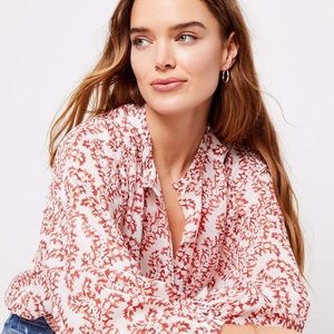 NWT Loft Vine Ruffled Blouse